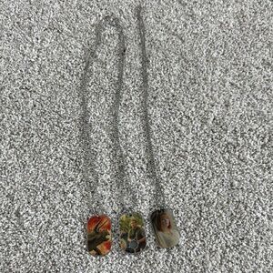 Jurassic World Silver Dog Tag Necklace Set